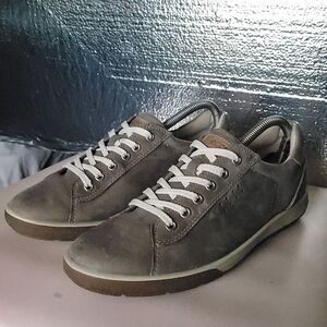 Ecco Chase II Gray Leather Sneaker Shoes Womens Size EU 41 US 10-10.5